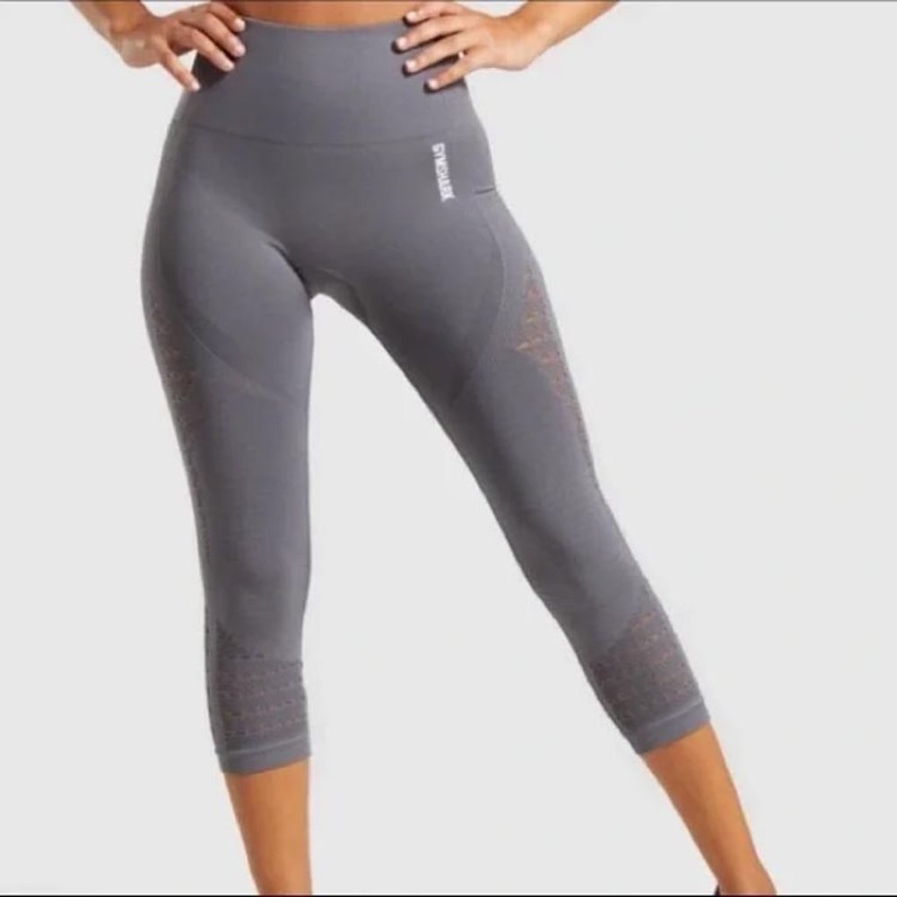 Gymshark Energy+ Seamless Stretch Cropped Eyelet Leggings